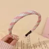 Diadema con Diseño de Corona Alta para Hacer que el Rostro Parezca Más Pequeño, Lujo Ligero, Antideslizante, Tejido, Patrón de Cuadros y Lunares, Sensación de Alta Gama para Adultos y Mujeres Jóvenes