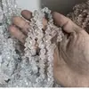Miçangas de vidro para cubos de açúcar com furo diagonal de 8 mm para correntes de celular de cristal artesanais DIY, acessórios de pulseira simples e estilosos atacado