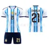 Copa Mundial 2026 Argentina Local No. 10 Messi 11 Di Maria Niños Adultos Traje de Jersey Jersey