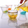 Taza de Té de Cristal de Color Estilo Japonés con Vidrio Martillado, Taza Jian Pequeña, Taza de Degustación, Taza Gruesa para Té Kung Fu, Juego de Tazas de Maestro