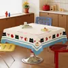 Toalha de Mesa Desenho Animado, Sem Lavagem, Impermeável, À Prova de Óleo, Resistente ao Calor, Estilo Dopamina Creme, Toalha de Mesa Retangular, Protetor de Mesa, Chá