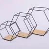 Estante Hexagonal de Pared, Hierro y Madera Maciza, Estante de Almacenamiento sin Taladro para Sala de Estar y Dormitorio, Estilo Minimalista Moderno