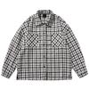 Camisa Listrada de Tendência Nacional para Homens, Jaqueta Xadrez Casual Solta Versátil para Primavera e Outono, Moda de Tendência Nacional