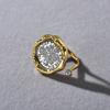 Retro Elegante Lujo Ligero Industria Pesada Alta Calidad Metal Latón Chapado Oro Verdadero 18k Moneda de la Suerte Anillo Pulsera Collar Mujer