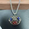 Pingente Estilo Étnico Retrô Peixes Fortuna Lótus Paz Ruyi Cadeado Colar Moda Nacional Feminino Pingente de Arte em Esmalte