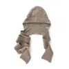 Gorro de punto simple de cachemira de color liso para Otoño/Invierno 2026 con protección para orejas y cuello, estilo coreano, versátil para mujeres
