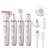 Barbeador elétrico feminino para cuidados íntimos, dispositivo tudo-em-um para aparar e depilar pelos das axilas, partes íntimas e pelos pubianos