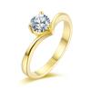 Anillo de compromiso de boda con incrustaciones de circonitas de acero de titanio de Amazon de comercio electrónico, anillo de mujer sencillo y elegante con diamantes