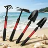 Juego de cuatro piezas al por mayor de herramientas para buscar tesoros en la playa: azada de doble propósito, rastrillo, pinzas de cangrejo, pala, herramientas para jardinería de conchas en la playa al aire libre