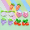 Parches de Resina Transparentes de Cereza, Fresa y Zanahoria de Alta Calidad, Accesorios para el Cabello Hechos a Mano con Pegamento Cremoso, Accesorios para Hebillas de Zapatos