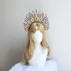 Europeu e Americano Transfronteiriço Dourado e Vermelho Cabeça de Virgem Vestido Halo Festa de Halloween Coroa de Anjo Pacote de Material para Headdress