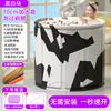 Cubo de baño grueso grande portátil para el hogar respetuoso con el medio ambiente, instalación libre, para adultos, baño de cuerpo completo a temperatura constante, cubo de baño plegable para niños