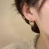Pendientes de Perla Color Champagne Retro Francés Diseño de Nicho Lujo Accesible Pendientes Elegantes 2024 Nuevo Estilo Caliente Pendientes