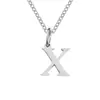 Nuevo Collar de Acero Inoxidable de 26 Letras de Amazon, Cadena para Clavícula Moderna y Versátil, Collar para Pareja con Apellido en Stock