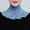 Estilo Novo Outono e Inverno Cachecol Feminino Gola Falsa Protetor de Pescoço para Calor e Proteção contra Frio Gola de Suéter Gola Alta de Tricô Versátil para Mulheres