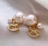 Ano Novo do Cavalo Novo Estilo Cavalo Dourado Pequeno Brincos de Pérola Vermelha Uso Dupla Face Nicho Luxo Leve Festivo Estilo Ano Novo Ornamentos de Orelha Cavalo Pequeno