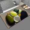 Alfombrilla absorbente de piso de tierra de diatomeas con estampado de guijarros 3D para baño y inodoro, alfombrilla para pies de secado rápido, alfombrilla antideslizante para entrada