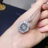 Colgante de Piedra de Uva Natural, Cristal Fluorescente Tipo Hielo, Plata 925 Limpia Finamente Incrustado Piedra Principal 10*12mm