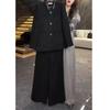 2431 Da Ai Mei Yi Yuan 2026 Primavera Novo Estilo Coreano Elegante Jaqueta e Calça Pretas Moda Feminina de Alta Qualidade