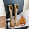 Botas Largas Botines Chelsea para Mujer Botas Largas Blancas 2024 Nuevo Otoño e Invierno Botas de Suela Gruesa Botas Altas de Caballero