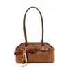 Bolso Frosted Retro de Moda Elegante Bolso de Axila para Mujer 2025 Otoño Nuevo Versátil Bolso de Hombro de Gama Alta Moderno