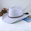 Chapéu de Cavaleiro Masculino e Feminino de Outono e Inverno Quente da Amazônia Transfronteiriço Feltro Corcunda de Lã Ajustável Chapéu de Cowboy Ocidental