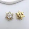 Cuentas Espaciadoras de Zirconia con Forma de Copo de Nieve Color Duradero Chapadas en Oro Cuentas Espaciadoras de Múltiples Agujeros Cuentas Espaciadoras de Hexagrama Accesorios para Joyería de Collares y Pulseras DIY