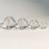 Cuentas sueltas redondas de vidrio blanco transparente tallado del Bodhisattva Ksitigarbha, accesorios para pulseras DIY de vidrio amarillo, aproximadamente 8-14 mm