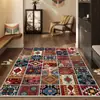 Tapete de Entrada Estilo Étnico, Design Retrô Americano, Linho, Antiderrapante, Resistente ao Desgaste, Personalizável, Tapete para Casa