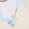 Bolsa con Lazo de Cinta [Patrón Floral] Seleccionado Cuidadosamente, Colgante Decorado con Cuentas, Llavero Cuadrado con Colgante de Corazón