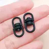 Fivela de Liga de Zinco Pintada em Forma de 8 com Anel de Conexão Giratório 20X9mm Acessório para Chaveiro DIY