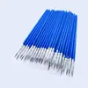 Pincel de línea de pelo de nailon para pintura artística transfronteriza, pincel de punta plana, mango de plástico, tubo de aluminio, pincel para práctica de gouache y acrílico