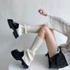 Calcetines de punto de lana de color puro, calcetines apilados, calcetines de pantorrilla de estilo japonés, otoño e invierno, cálidos, cubrepiernas jk, estilo simple, combinable y suave.