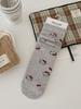 Calcetines holgados de algodón puro sin costuras para mujer de otoño e invierno, resistentes al olor y absorbentes del sudor, longitud hasta la mitad de la pantorrilla, calcetines con puntera sin costuras hechos a mano