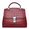 2026 Nuevo Bolso Cruzado de Cuero Genuino Estilo Europeo y Americano para Mujer, Piel de Vaca de Capa Superior, Bolso de Mano de Moda con Patrón de Cocodrilo
