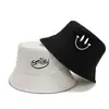 Sombrero de Pescador de Cara Sonriente de Doble Cara Estilo Coreano Bordado Reversible Sombrero de Protección Solar Sombrero Cubo para Todas las Estaciones Lindo Sombrero de Primavera Otoño