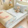 Conjunto de três peças de lençol para cama de dormitório estudantil em gaze bolha Classe A para a temporada de volta às aulas, protetor de colchão para quartos de dormitório, capa de cama de solteiro