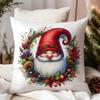 Funda de Almohada de Elfo Navideño de Invierno Pintada a Mano con Acuarela Decoración de Cojín para Sofá del Hogar Amazon Transfronteriza