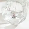 Moderna Moda para Viajar, Collar de Acero de Titanio con Mariposa de Nácar Natural de Alta Gama para Mujer, Collar para Clavícula con Textura Única de Concha