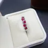 Anillo de Rubí Natural Transfronterizo de Amazon Plata S925 Piedra Principal 3*3 Joyería de Lujo Venta Directa de Fábrica