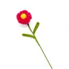 Ramo de flores de alambre trenzado terminado con tallos individuales de rosas y girasoles, arreglo de flores artificiales adecuado para decoración de regalo del Día del Maestro