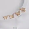 Serie de Colgantes de Mariposa de Zirconio Microincrustado Color Dorado de 14 Quilates Relleno Color Duradero Colgante de Moda Pulsera Collar Pendientes Colgante