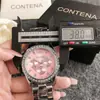 Reloj de Acero Inoxidable con Tres Ojos y Seis Pines Incrustado con Diamantes de Aspecto Elevado, Estilo Niche, Resistente al Agua, Moda, Reloj de Cuarzo con Correa de Acero, Entrega Transfronteriza de Relojes de Guangzhou
