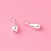 Pingente Oco Brilhante de Prata Esterlina S925 Pingente Gota d'Água DIY Joias de Prata Acessórios para Pulseira Colar Pingente