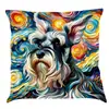 Amazon deseo transfronterizo nuevo creativo pintura al óleo funda de almohada de perro cojín de asiento de coche cojín impreso