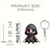 Transfronterizo Xiyin Dibujo Animado Diseño en U Personaje Plano Anime Popular Llavero 2D Creativo Amazon Navidad