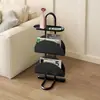 Sofá, Mesa Auxiliar Móvil para Sala de Estar, Mesa de Café para Balcón, Estante de Almacenamiento para Mesita de Noche en Dormitorio, Estantería Creativa para Revistas y Libros, Mesa Auxiliar Pequeña