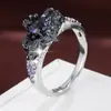 Anillo de Calavera Estilo Punk con Diseño Creativo y Circonita, Anillo Fresco Exquisito y de Moda para Mujer Venta al por Mayor Transfronteriza