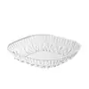 Plato para Escupir Huesos con Patrón de Glaciar Transparente, Mini Bandeja Multifuncional para Snacks del Hogar con Base, Plato para Frutas