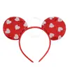 Diadema Navideña de Orejas de Ratón Mickey Mouse para Parque de Atracciones Fiesta Disfraz Accesorios para la Cabeza Navideños Diadema con Lazo